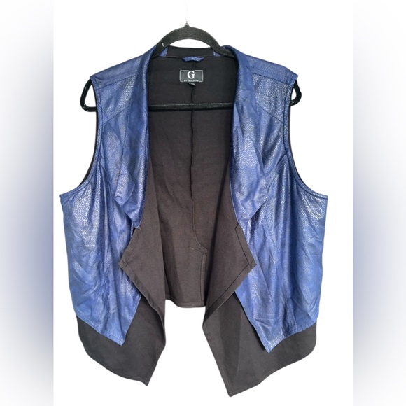 Jacket & Top Jacket Vegan Leather Trim Asymmetrical Front. Size XL - Picture 1 of 6